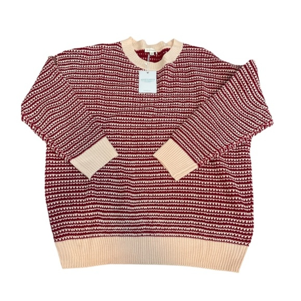 And The Why Two Toned Red Crewneck Sweater